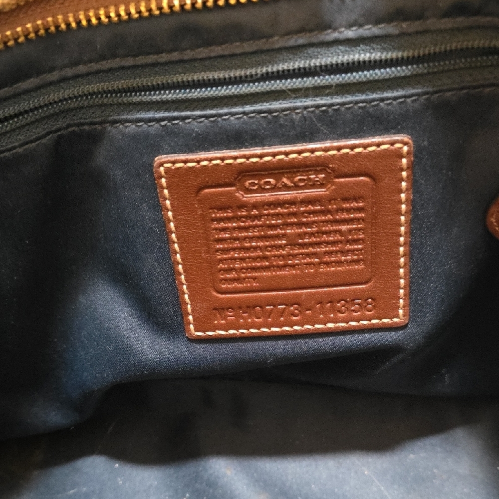 Vintage Coach Patchwork Leather Tote Bag - Brown, Burgundy, Teal Gold - Picture 3 of 7